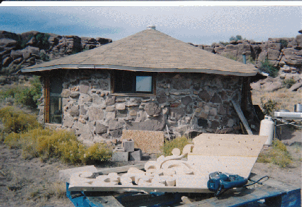 Carving for Columbus organ at Arizona round house, property in the Painted Desert